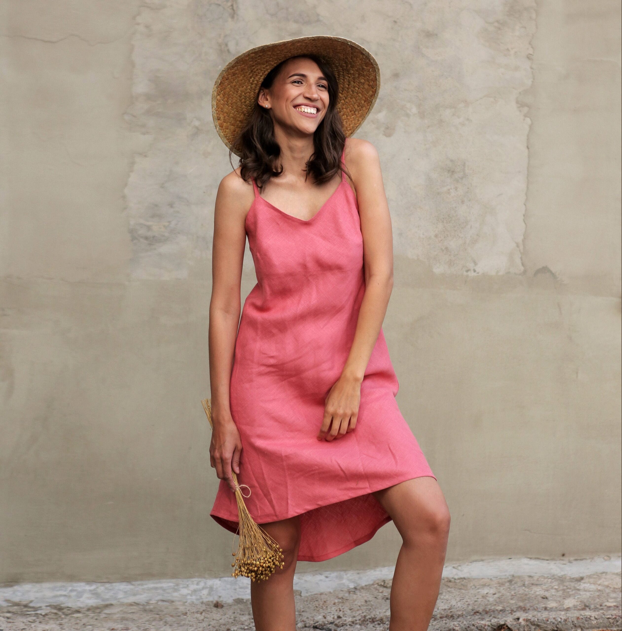 Linen Dress Women Casual Fit V1