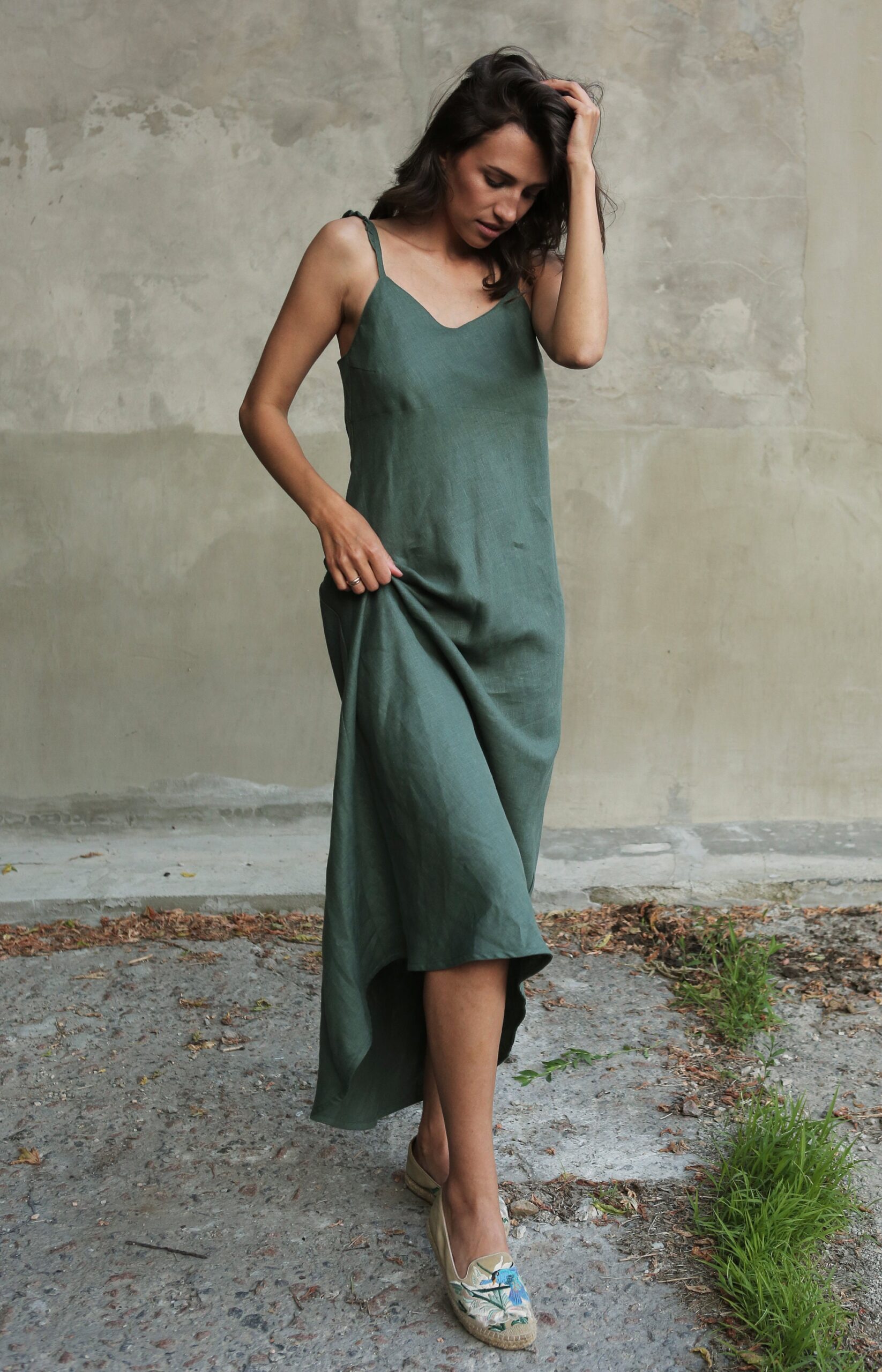 Linen Dress Sleeveless Maxi Length V3 - Image 2