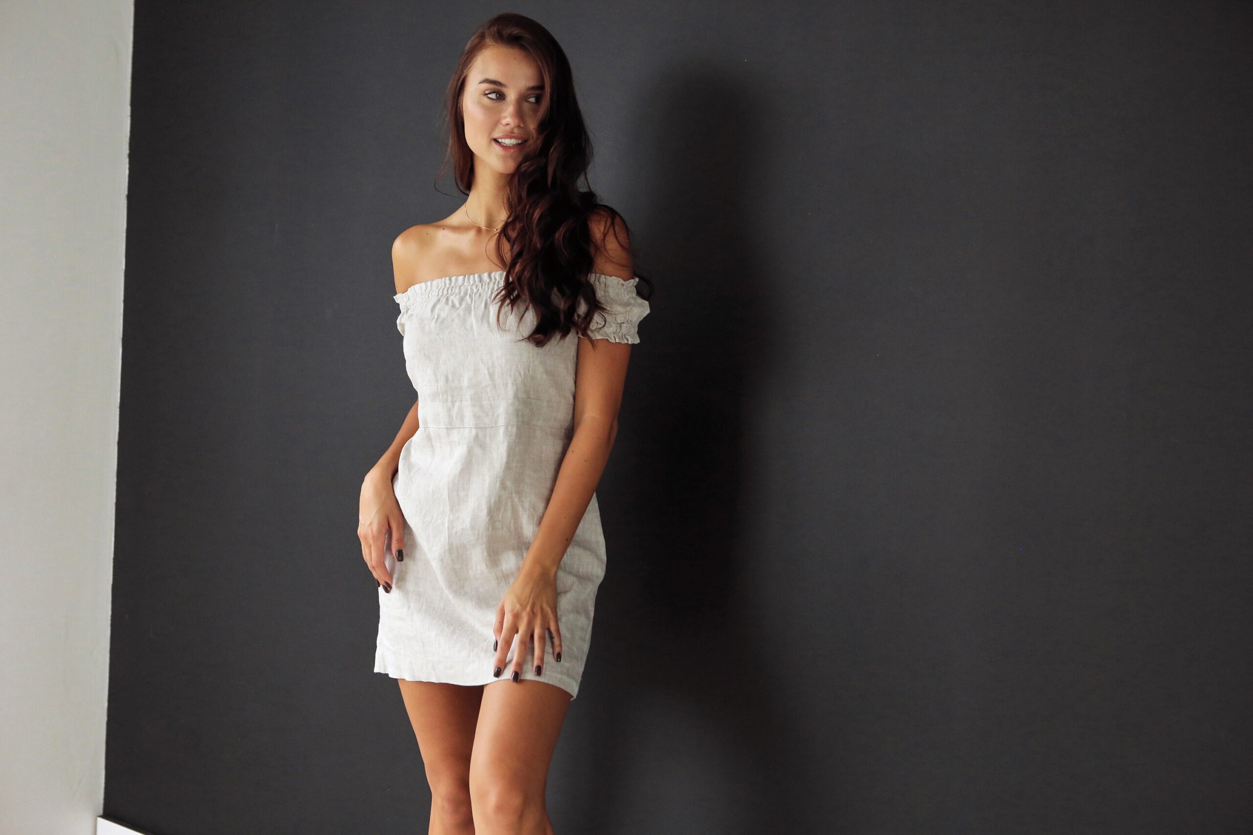 Linen Dress Women Flowing Fit V5 - Image 3