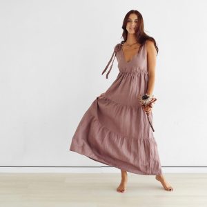 Linen Dress Casual Fit V4