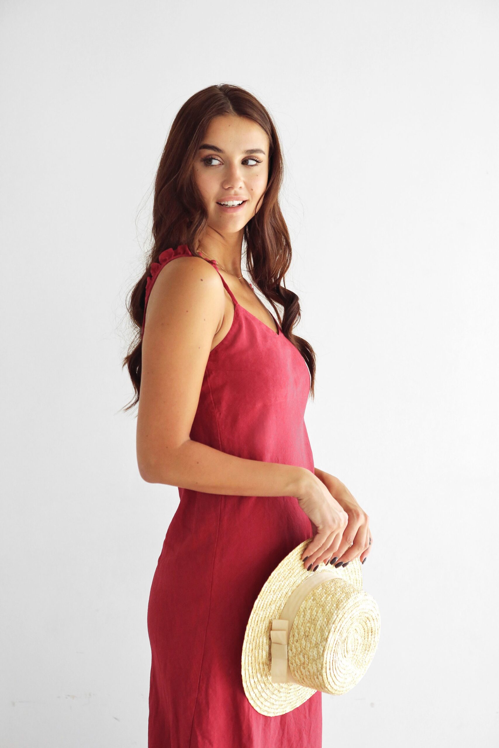Linen Dress Sleeveless Maxi Length Relaxed Fit N399 - Image 5