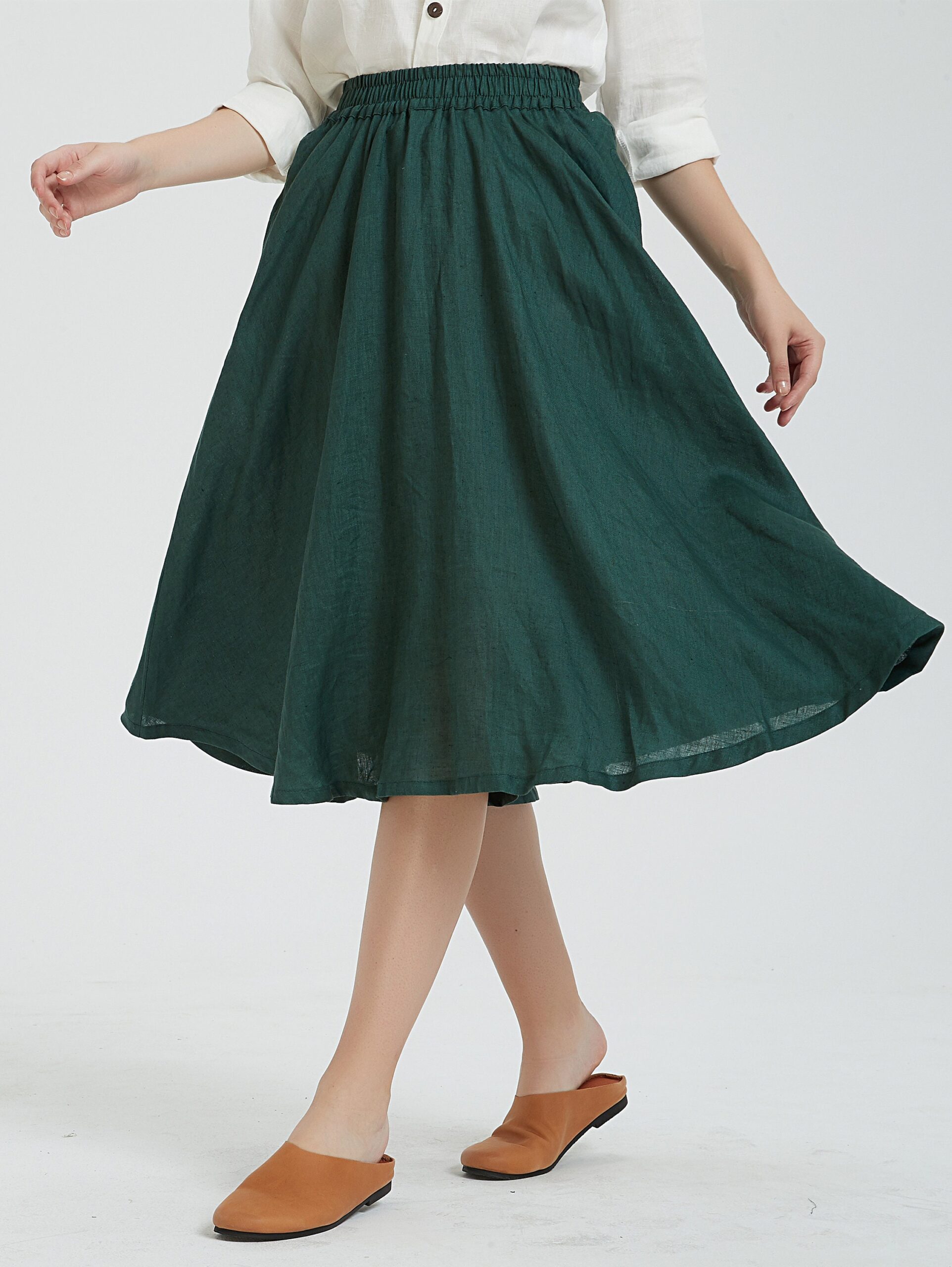Casual Boho Linen Dress with Pockets Plus Size N117 - Image 4