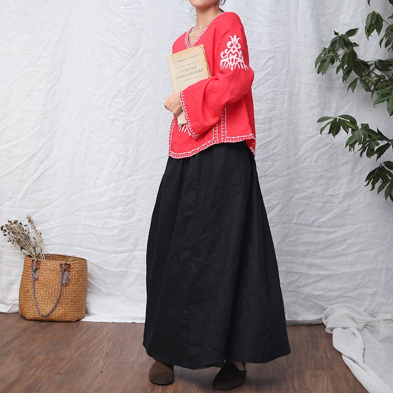 Wholesale 10 Set Random Linen Maxi Dress with Pockets Plus Size Casual Style - Image 6