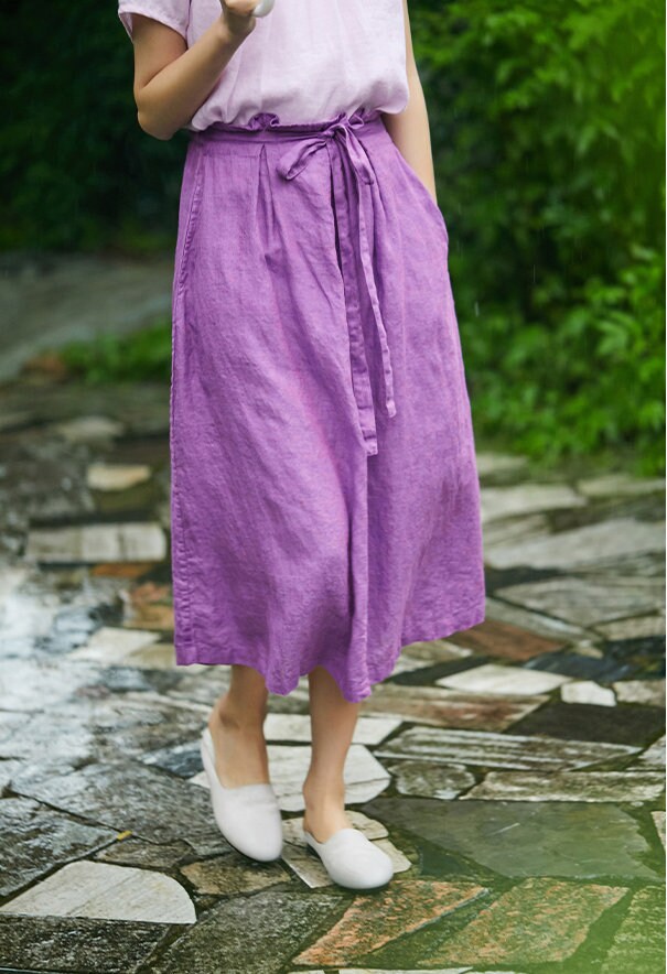 Boho Chic Midi Length Plus Size Fit Pure Linen Linen N37 - Image 2
