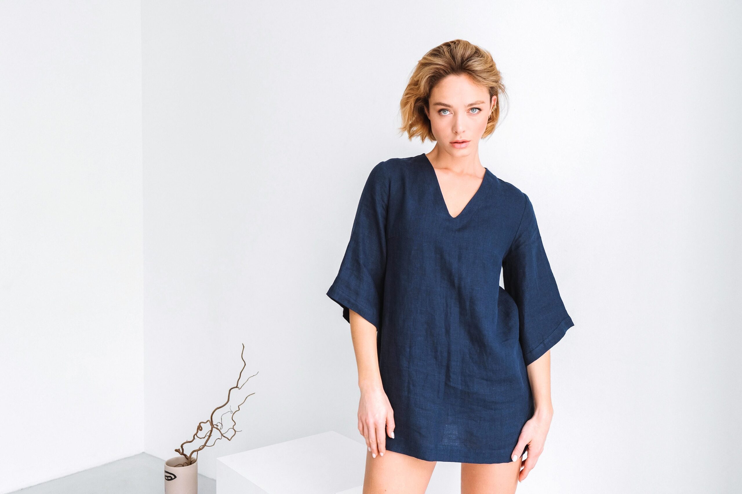 Linen Dress Women Loose Fit Minimalist - Image 2
