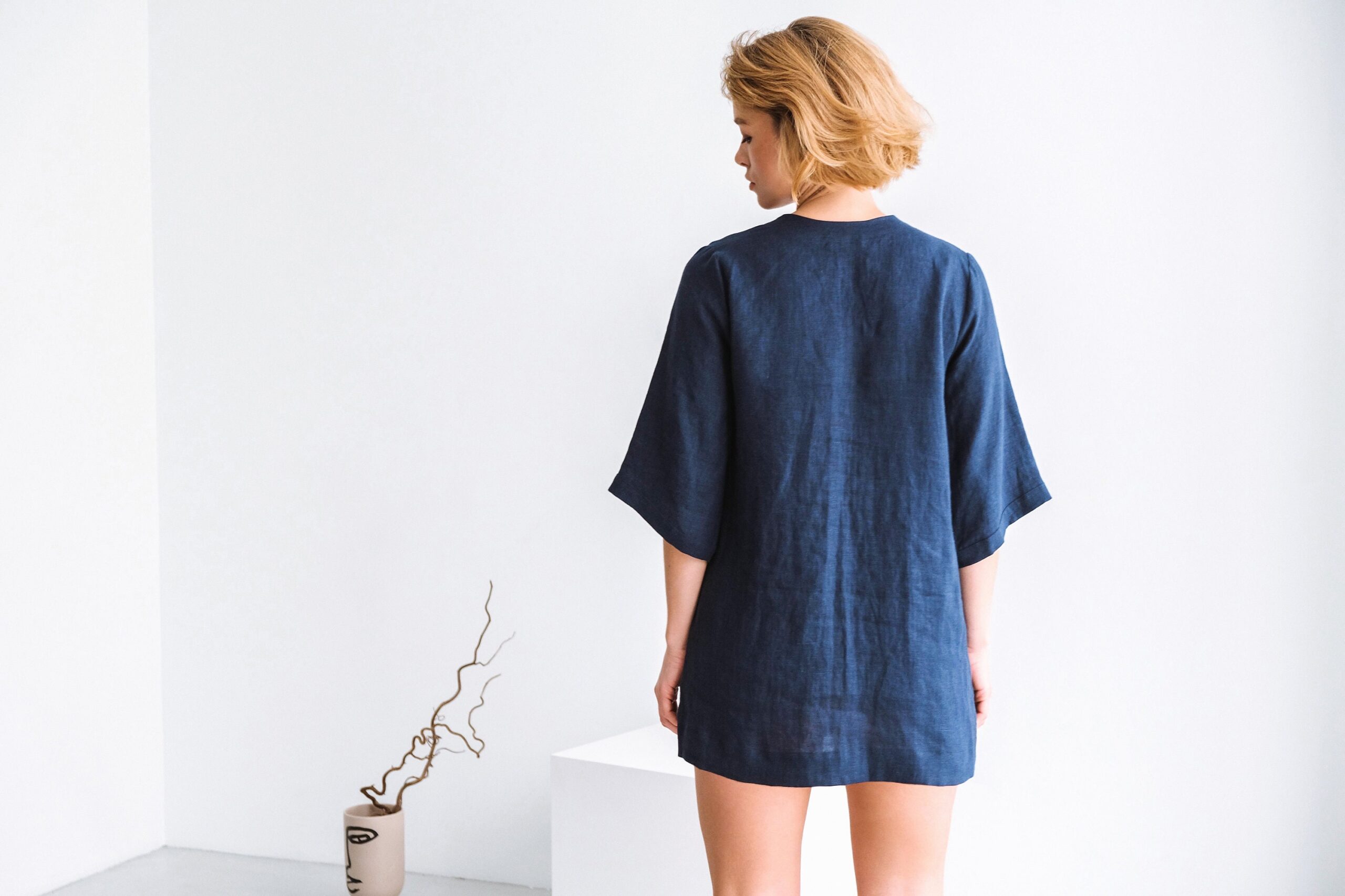 Linen Dress Women Loose Fit Minimalist - Image 6