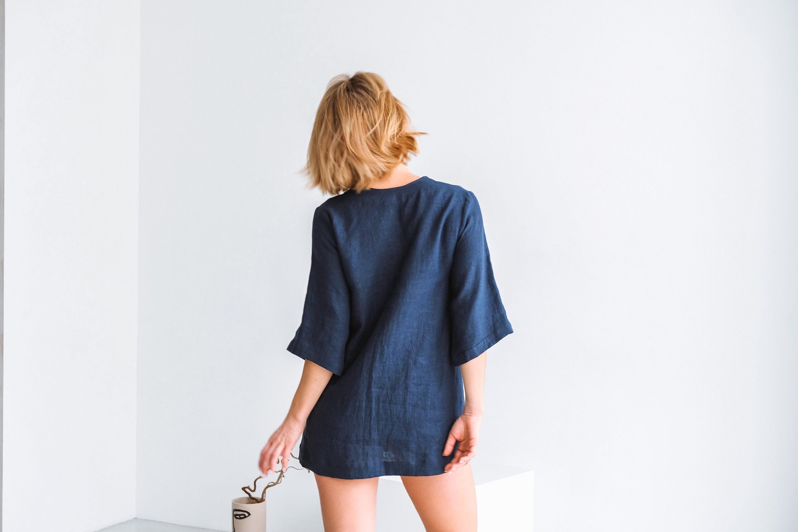 Linen Dress Women Loose Fit Minimalist - Image 4
