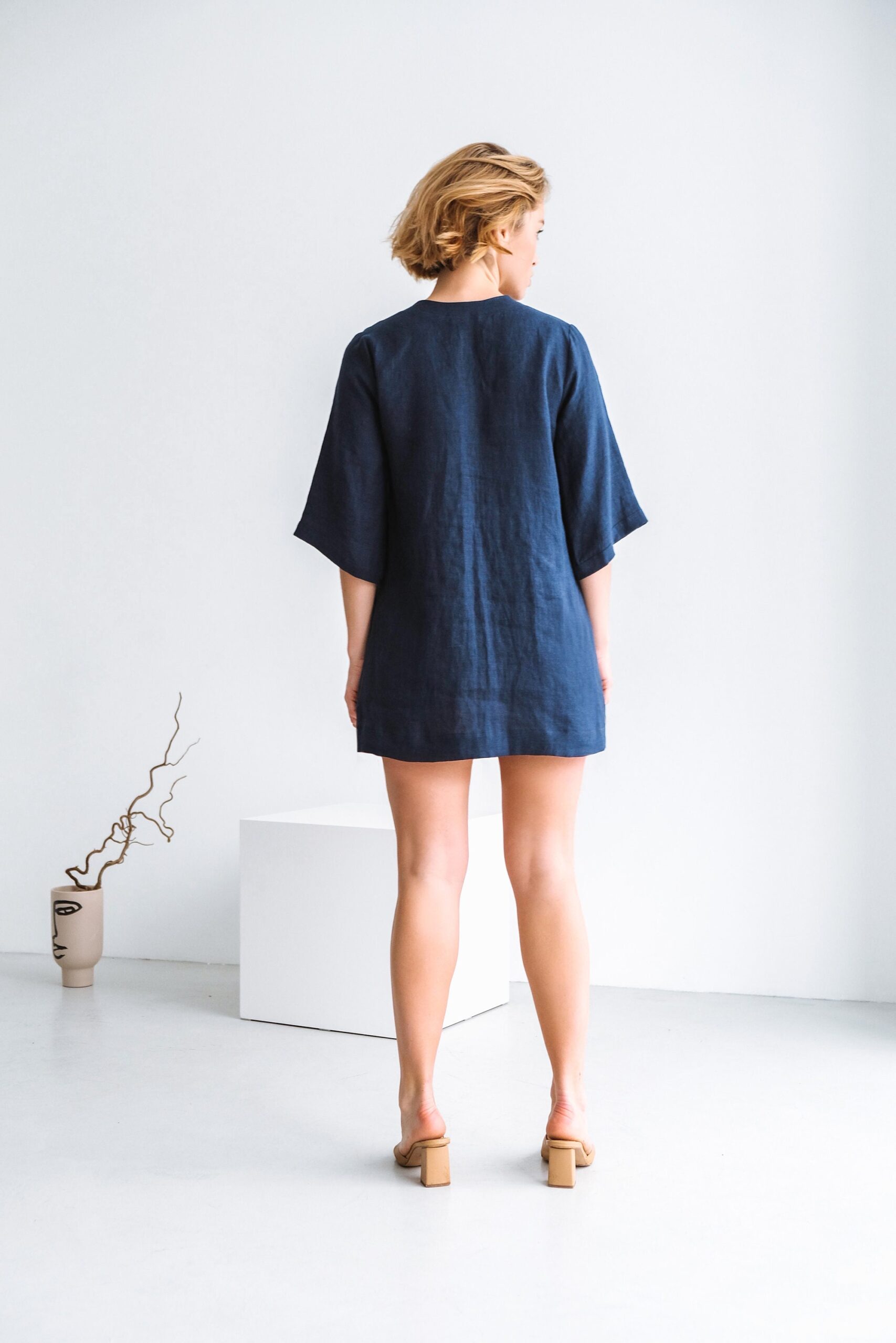 Linen Dress Women Loose Fit Minimalist - Image 7