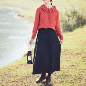 Boho Chic Linen Dress Comfortable Plus Size Fit