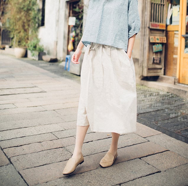 Boho Chic Linen Midi Dress Comfortable Plus Size Fit - Image 2