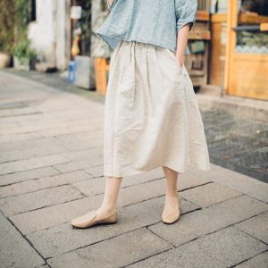 Boho Chic Linen Midi Dress Comfortable Plus Size Fit