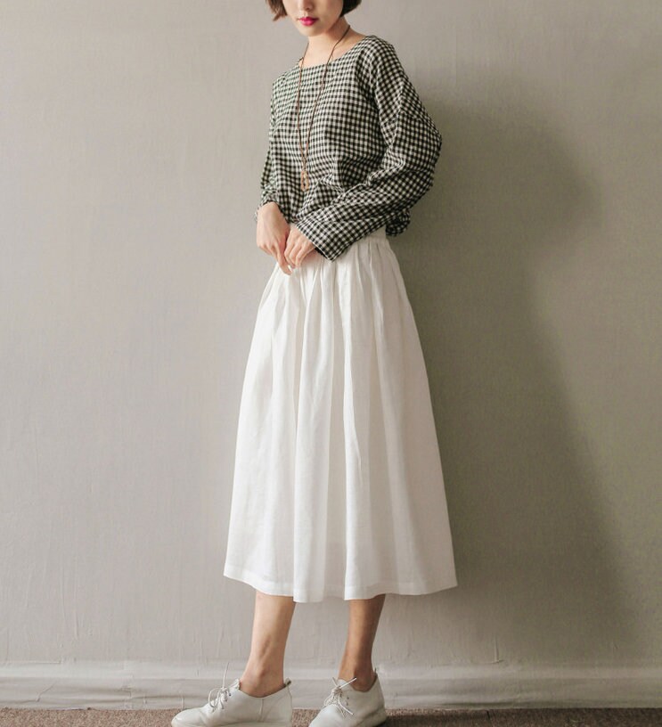 Plus Size Linen Midi Dress Comfortable Casual Fit N38 - Image 2