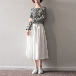 Plus Size Linen Midi Dress Comfortable Casual Fit N38