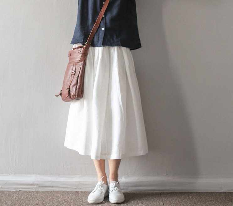 Plus Size Linen Midi Dress Comfortable Casual Fit N38 - Image 4