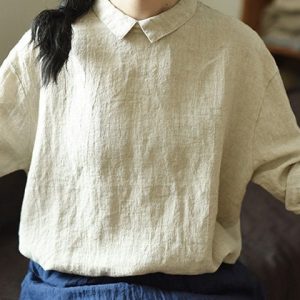 Linen Top Shirt Style Relaxed Fit F09