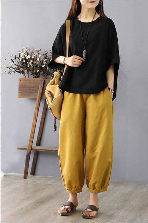 Linen Top Tunic Style Short Sleeve F31 - Image 2