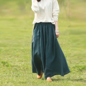 Casual Plus Size Linen Maxi Dress Lightweight Summer R12