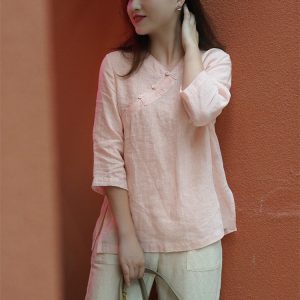 Linen Top Shirt Style New Arrival F340
