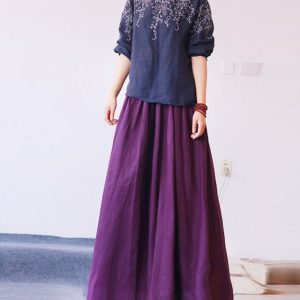 Plus Size Linen Maxi Dress Casual Boho Summer Look