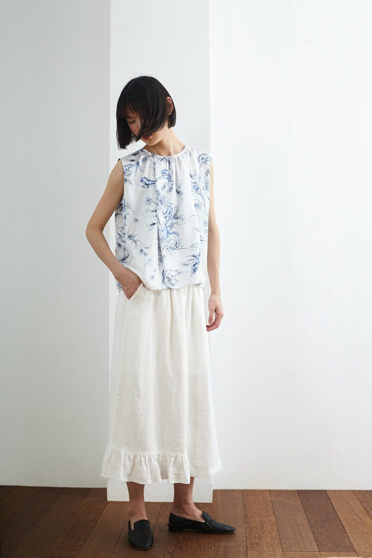 With Pockets Plus Size Fit Pure Linen For Women Linen F389 - Image 7
