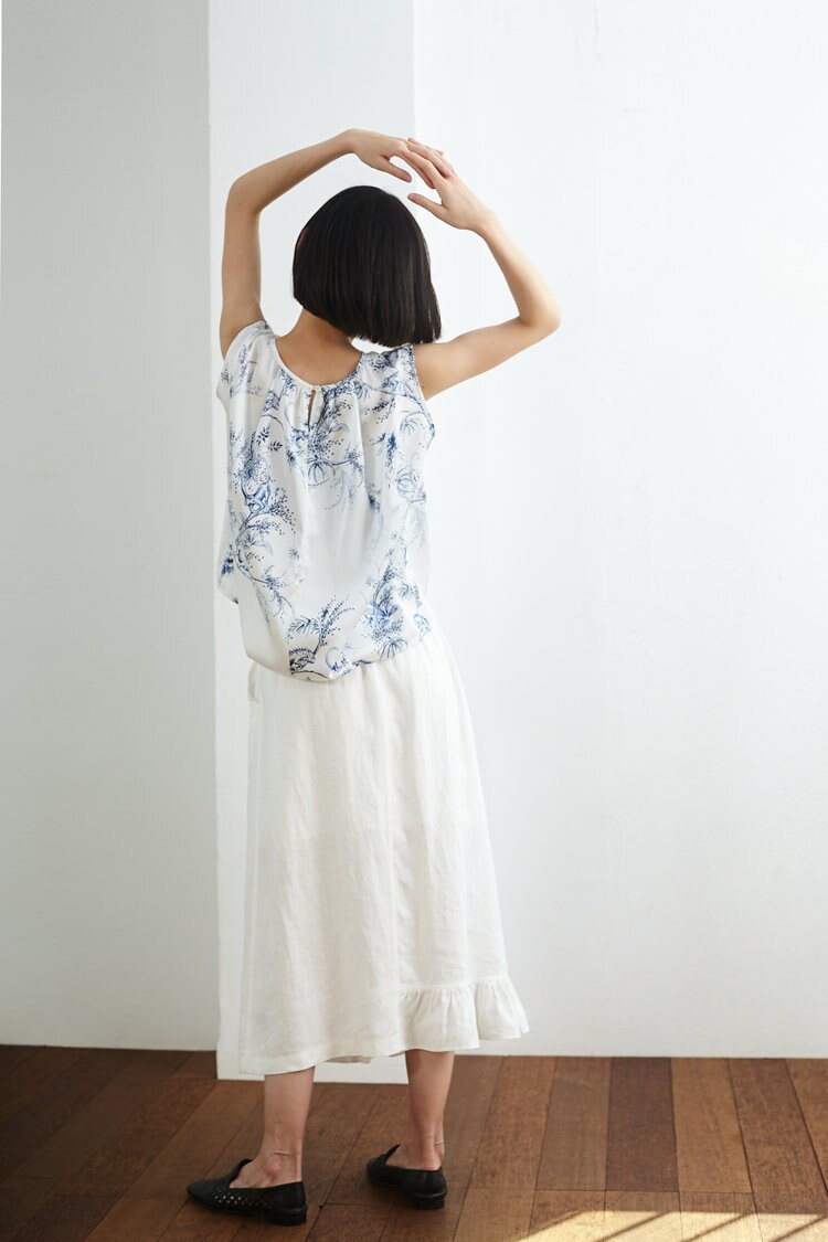 With Pockets Plus Size Fit Pure Linen For Women Linen F389 - Image 8