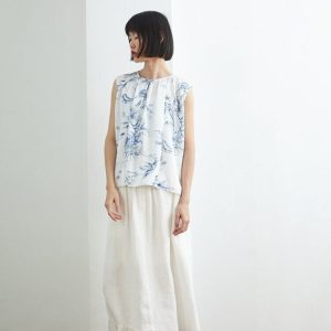 With Pockets Plus Size Fit Pure Linen For Women Linen F389