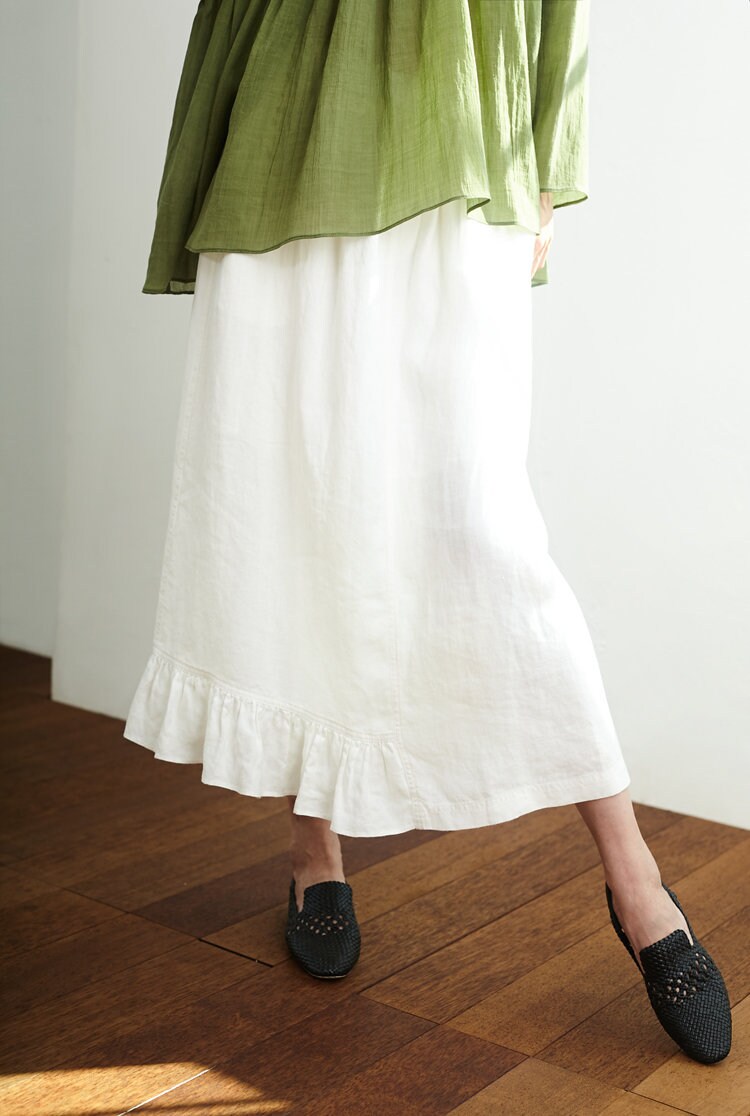 With Pockets Plus Size Fit Pure Linen For Women Linen F389 - Image 5