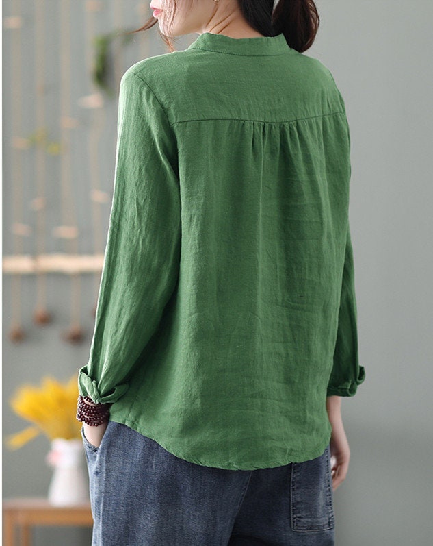 Linen Top Shirt Style Comfortable Fit F231 - Image 4