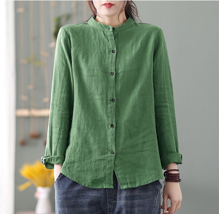 Linen Top Shirt Style Comfortable Fit F231 - Image 3