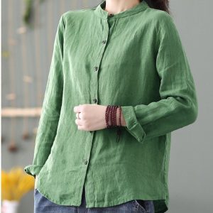 Linen Top Shirt Style Comfortable Fit F231