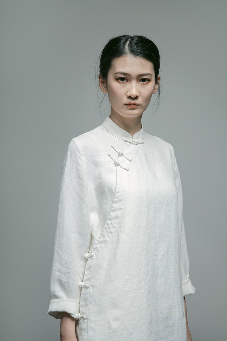 Linen Top Long Sleeve Boho Chic Comfort Fit N07 - Image 6