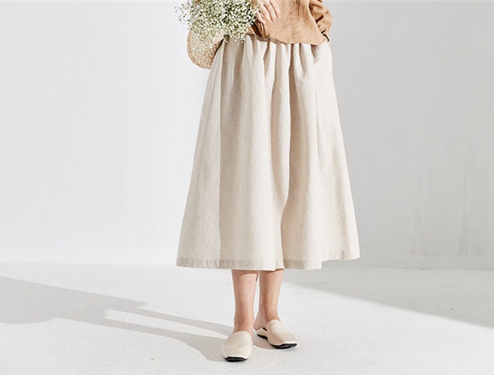 Boho Linen Midi Dress Relaxed Plus Size Summer N38 - Image 3