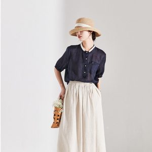 Plus Size Linen Dress Relaxed Casual Summer Style A117