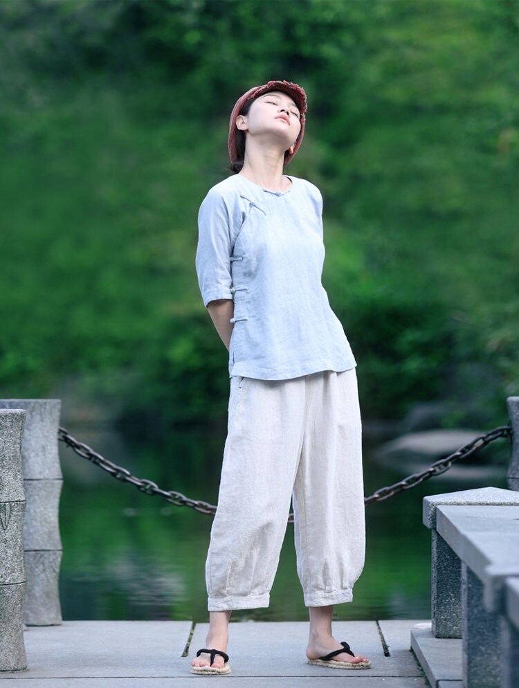 Linen Top Shirt Style Relaxed Fit F03 - Image 4