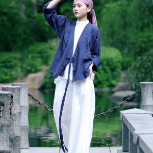 Linen Top Shirt Style Wrap Full Fit F471