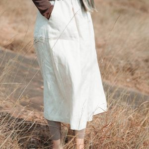 Plus Size Linen Midi Dress Relaxed Casual Summer Style